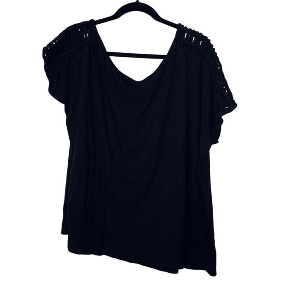 Torrid Black Moon & Sun Slub Jersey Cutout Off Shoulder Tee Size 3 Celestial - Picture 3 of 10